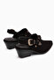 Tima Genuine Leather Black Heeled Women's Sandals - 5