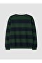 Lcw Kids Green Polo Collar Striped Boys' Sweatshirt - 3