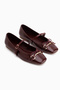 Andela Burgundy Single Strap Women's Ballerinas - 3