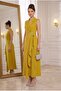 Belted Double-Breasted Jacket Collar Evening Dress Graduation Gown - 5