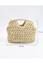 Women's Straw Handbag & Cross Chain Bag - 5