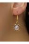 Natural Stone Pink Quartz Natural Stone Round Women's Earrings Euku23Pk - 2