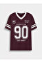 Burgundy Cotton Oversize Women's T-Shirt - 5