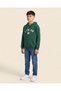 Senior Boys Green Printed Hooded Graphic Sweatshirt - 2