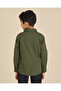 Boys Green Long Sleeve Two Pocket Flap Shirt - 3