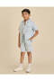 Boys Light Wash Denim Short Sleeve Shirt - 2