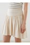 Alita City Lcw Eco Beige Plain Mini Women's Skirt with a Difference - 3