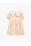 Cotton Long Sleeve Ruffled Floral Baby Collar Dress