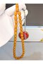 YELLOW PRESSED AMBER Rosary