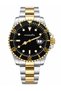 Men's Wristwatch Steel Band Analog with Calendar Black Dial Dual Color Classic Wrist Watch Men's Gift - 4