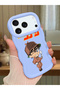 iPhone 17/18 Pro Max Compatible Case Camera Protector Blue Silicone Couple Phone Case Conan Pattern