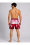 Men's Sailing Patterned Swim Shorts with Zipper Pockets and Mesh Lining, Quick Drying - Burgundy - 3