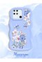 Redmi 10C Compatible Case Camera Protector Blue Silicone Couple Phone Case Floral Pattern - 2