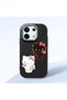 Poco X6 5g Compatible Case Camera Protector Black Silicone Couple Phone Case with Kitty Pattern