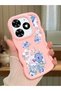 Tecno Spark 20C Compatible Case Camera Protector Pink Silicone Couple Phone Case Floral Pattern