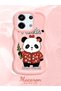 Redmi Note 13 Pro 5g Compatible Case with Camera Protector Pink Silicone Couple Phone Case Panda Pattern - 2