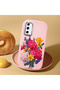 Samsung Galaxy S20 Fe Compatible Case Camera Protector Pink Silicone Couple Phone Case with Floral Pattern - 2