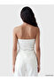 Original Strapless Collar Gathered Asymmetrical Blouse - 4