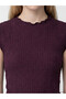Original Oval Collar Ruffled Textured Blouse - 3