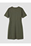 Original Oval Collar Tie-Up Drawstring Dress - 6