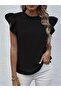 Women's Short Sleeve Ruffle Collar Wrap Blouse - 5