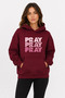 Pray Printed Hooded 2 Thread Raster Sweatshirt
