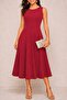 Women's Strappy Round Neck Midi Janjan Crepe Dress