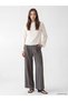 Trendlucky Loose Fit Women's Pleated Fabric Pants with a Difference in Color