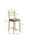 Modern 26-Inch PU Leather Bar Stools with X-Back & Thick Cushion – Waterproof Upholstered Dining Chairs for Kitchen Island, Restaurant – Set of 2, Gold Finish - 2