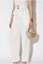 Women's White Gold Accessorized Flounce Blouse with Shalwar Trousers Comfortable Wrinkled Suit Bt-2013 60286438 - 5