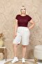 Large Size Original Linen Shorts with Elastic Waistband - 3