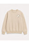 Daisy Print Detailed Crew Neck 2 Thread Sweatshirt