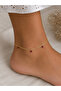 Triple Burgundy Stone Steel Anklet