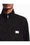 Men's Regular Cut Zippered Stand Collar Metal Plate Logo Long Sleeve Black1 Jacket - 3