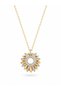 316L Steel Gold Color Chain Zircon Stone Mix Color Sun Model Women's Necklace
