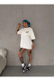 Unisex bicycle collar printed oversize t-shirt - white - 2