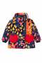 Girl's Colorful Patterned Heart Pocket Quilted Inflatable Coat 2-10 Years Dark Blue - 3