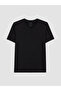 Black V-Neck Combed Cotton Men's T-Shirt - 6