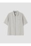Özmarka New Season Gray Loose Fit Gabardine Men's Shirt - 5