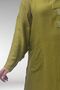 68044 Large Size Stone Print Detailed Double Tensel Tunic - Fat Green - 2