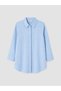 Özmarka New Season Blue Poplin Women's Shirt Tunic - 5