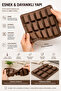 15-Piece Silicone Baton Cake Mold 25X25 cm |   Platinum Silicone Mini Baton Cake, Chocolate, Brownie, Ice and Dessert Mold |   Bpa Free - 6