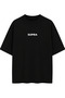 Car Drawing Printed Black Relaxed Fit Unisex T-Shirt - 3
