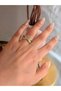 Women's Steel Zircon Stone Knot Design Adjustable Ring |   Golden Color