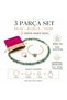 Natural Green Aventurine Stone 3-Piece Women's Jewelry Set – Necklace, Bracelet, Ring, and Gift Bag - 5