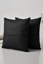2 Pieces 100% Cotton Black Throw Pillow Covers Plain Decorative Throw Pillow Covers with Hidden Zipper 45X45 cm - 4