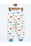 Boy's Car Printed Crew Neck 100% Cotton 6-7-8-9 Years Old Top and Bottom Pajama Set - 3