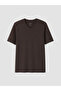 Vizyon New Season Brown V-Neck Combed Cotton Men's T-Shirt - 4