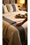 Stone Washed Double Duvet Cover Set 100% Cotton Bohemian Patterned Soft Textured 4 Piece Cream-Smoked - 3