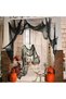 (eb153)4.6M Extra Large Black Coarse Gauze Halloween Creepy Cloth, Spooky Torn Mesh Net Decor, Haunted House Porch Door Yard Wall Hanging Horror Decoration, DIY Scary Halloween Party Decor Supplies - 5